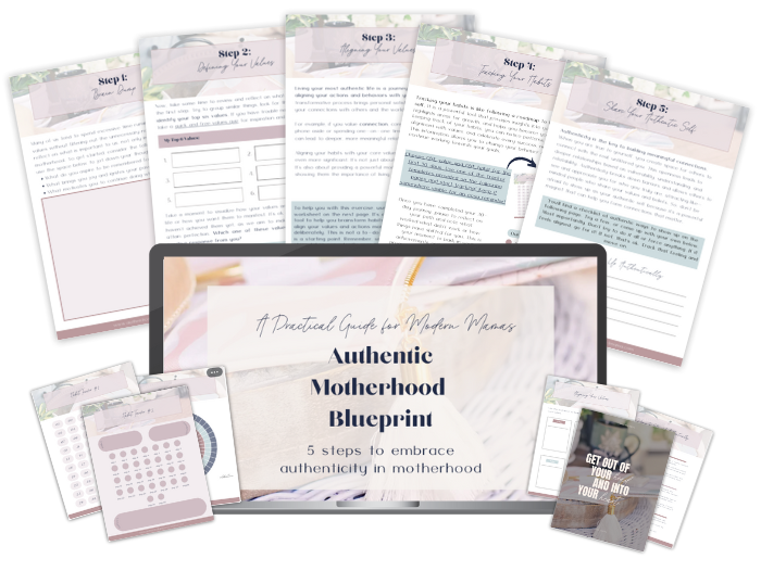 Mockup of content of Authentic Motherhood Blueprint